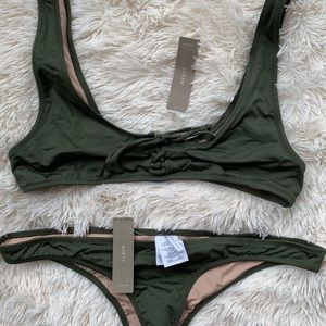J Crew Playa Bikini Green New Thong M